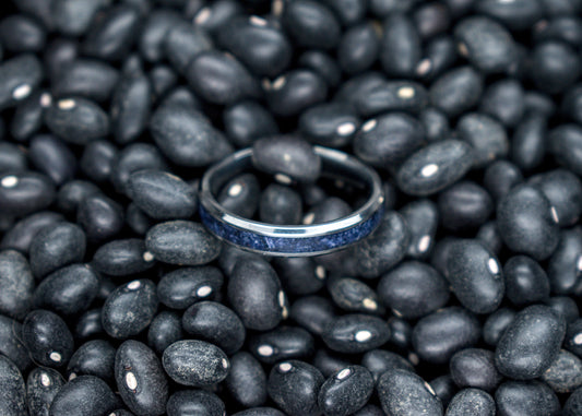 Blue Mussel Shell Ring Thin