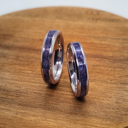 Blue Mussel Shell Ring Thin
