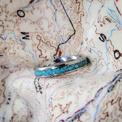 Blue Turquoise Ring Thin