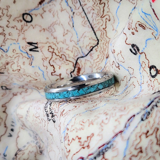 Blue Turquoise Ring Thin